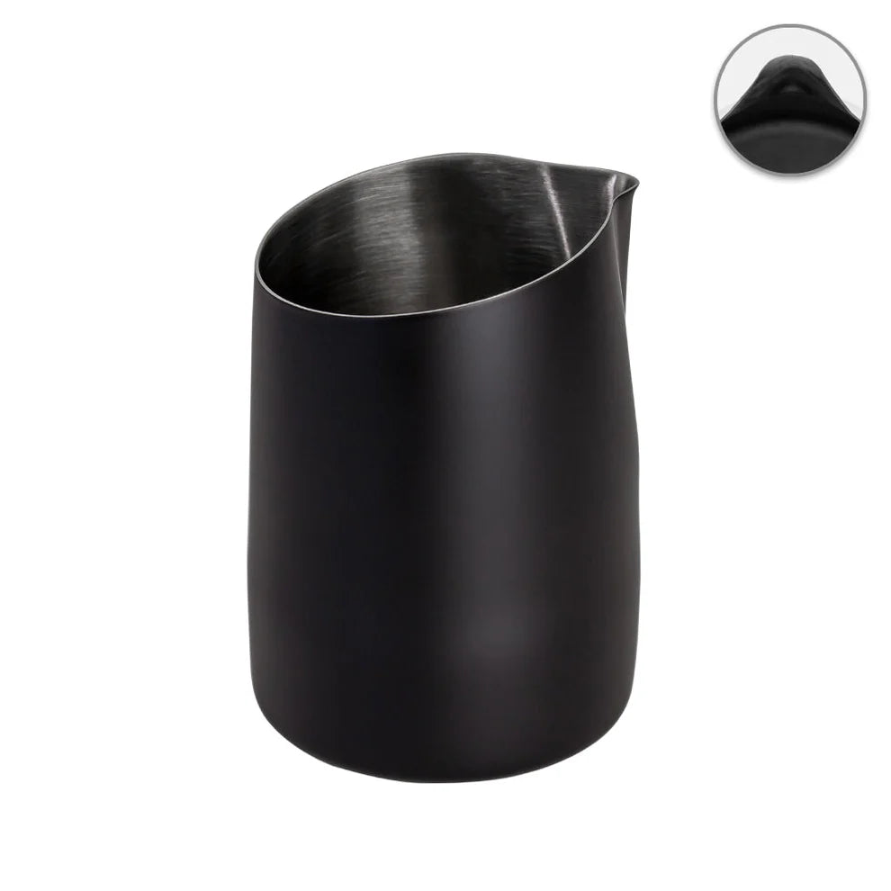 WPM 450ml Black Milk Pitcher (Round - Handleless)