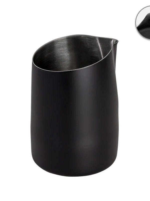 WPM 450ml Black Milk Pitcher (Round - Handleless)