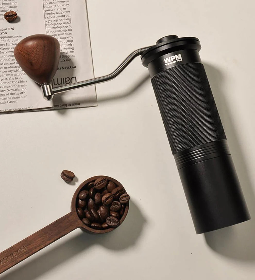 WPM Precision Manual Coffee Grinder - 38mm Stainless Steel Conical Burr