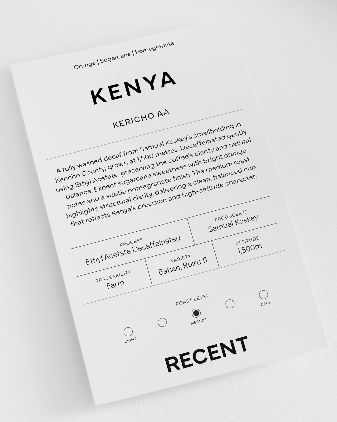 Kenya Kericho AA Decaf